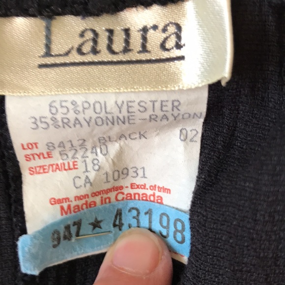 Laura Canadian made black drawstring waist pajama style crinkly pants EUC - Picture 5 of 5